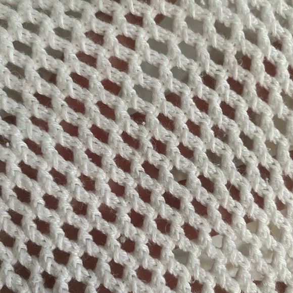 Michael Kors Open Knit Sweater, White with Gold Buttons, M - Picture 9 of 9